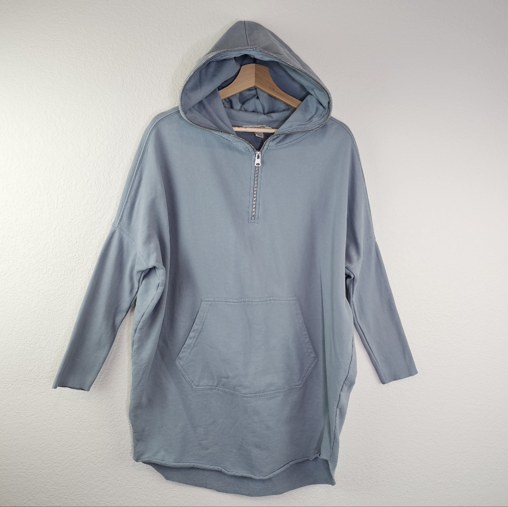 Allsaints Xonda Hoodie Blue Dress Xsmall